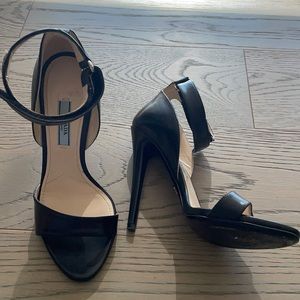Prada ankle strap leather heels